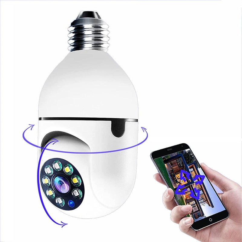 SIOVS WiFi Camera CCTV Camera 1080p Wireless PTZ Bulb Shape V380 Pro Indoor 360 Smart Home Security Camera Light Vision 24x7 Continuous Recording  - Image 1