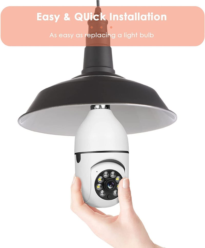 SIOVS WiFi Camera CCTV Camera 1080p Wireless PTZ Bulb Shape V380 Pro Indoor 360 Smart Home Security Camera Light Vision 24x7 Continuous Recording  - Image 2