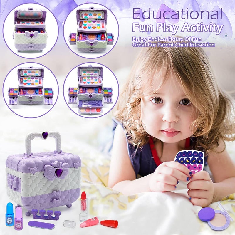 HERAPFANN Kids Makeup Kit Girls Toys - Toys for Girls Real Washable Makeup Girls Princess Gift Play Make Up Toy Makeup Vanities for Girls Age 4-12 Year Old Children Gift Birthday - Image 4