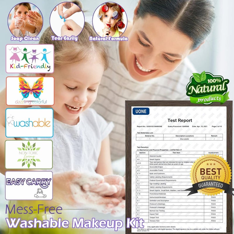 HERAPFANN Kids Makeup Kit Girls Toys - Toys for Girls Real Washable Makeup Girls Princess Gift Play Make Up Toy Makeup Vanities for Girls Age 4-12 Year Old Children Gift Birthday - Image 5