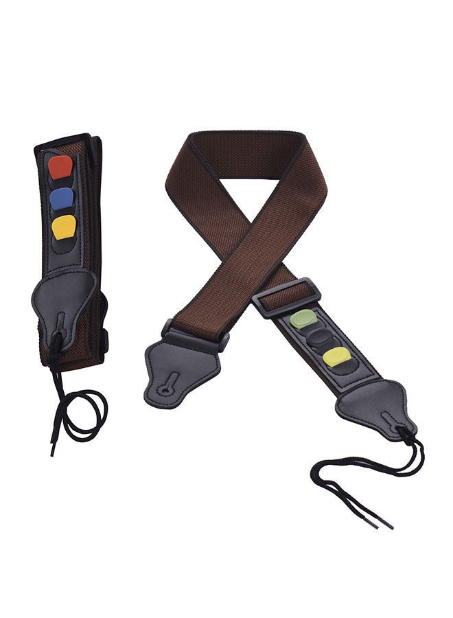 NIBEMINENT 2-Piece Adjustable Guitar Shoulder Strap With Pick Pockets - Image 1