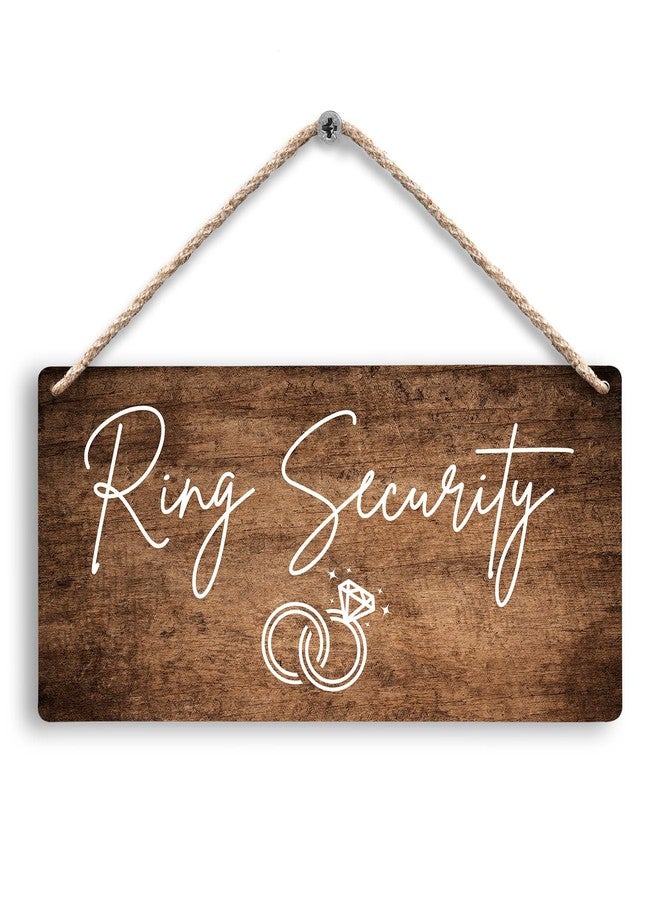 FUGWN Ring Bearer Security Wedding Hanging Wooden Signs 12x6, Ring Security Sign, Ring Bearer Sign, Wedding Signs, Ring Bearer Gifts, Rustic Funny Wedding Decor, Wedding Decorative Signage - Image 1