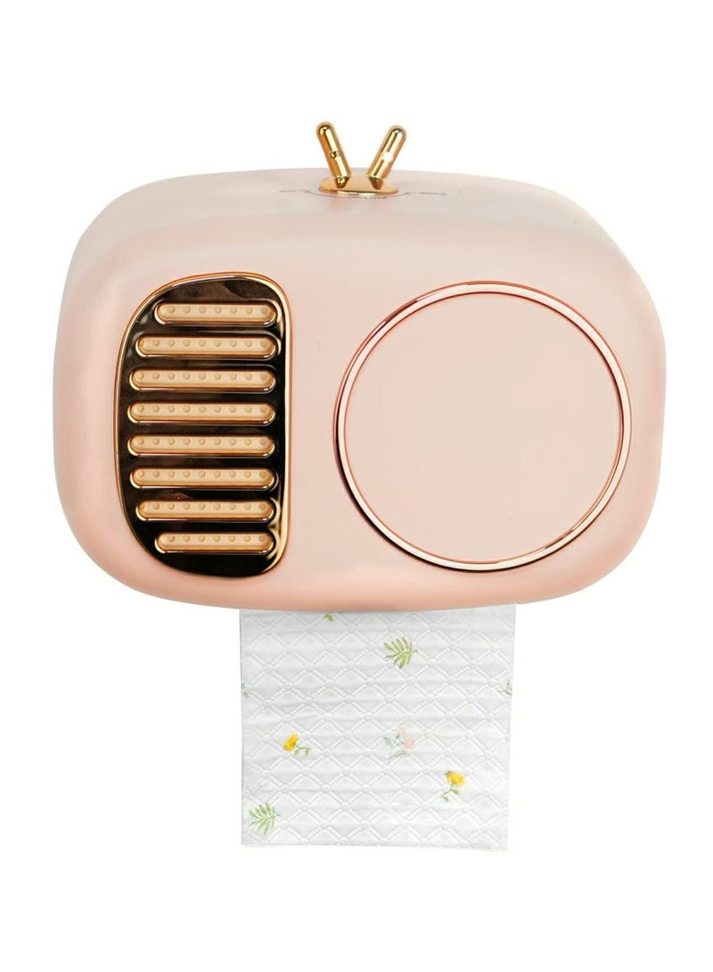 Excefore Facial Tissue Box Cover Holders, Wall-Hanging Toilet Tissue Wall Mount Container, for Bathroom, Living Room, Dining Room , Bedroom or Office, Various Desktops, Pink - Image 1