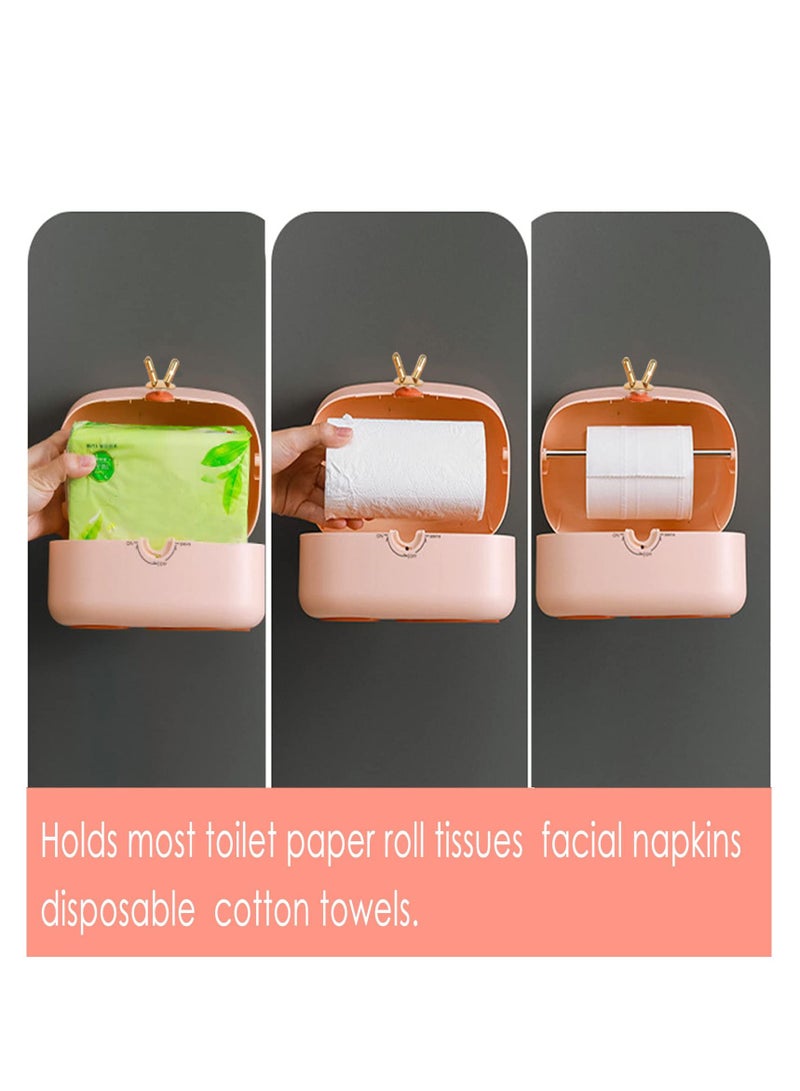 Excefore Facial Tissue Box Cover Holders, Wall-Hanging Toilet Tissue Wall Mount Container, for Bathroom, Living Room, Dining Room , Bedroom or Office, Various Desktops, Pink - Image 5