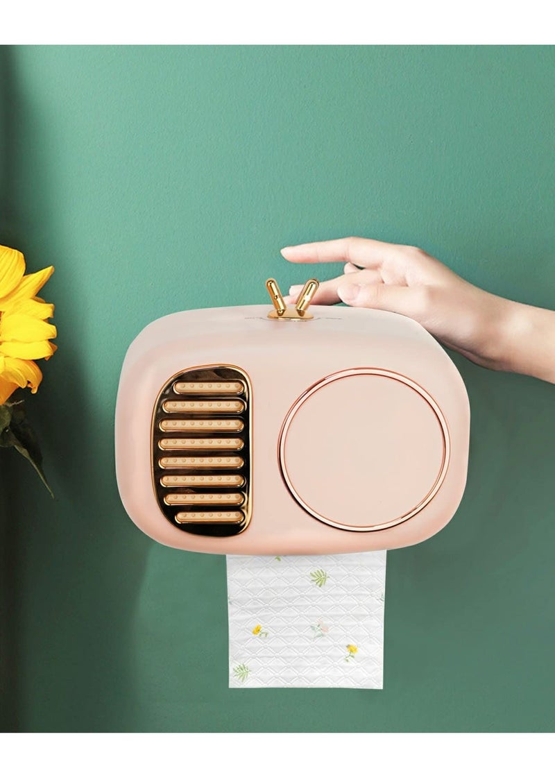 Excefore Facial Tissue Box Cover Holders, Wall-Hanging Toilet Tissue Wall Mount Container, for Bathroom, Living Room, Dining Room , Bedroom or Office, Various Desktops, Pink - Image 3