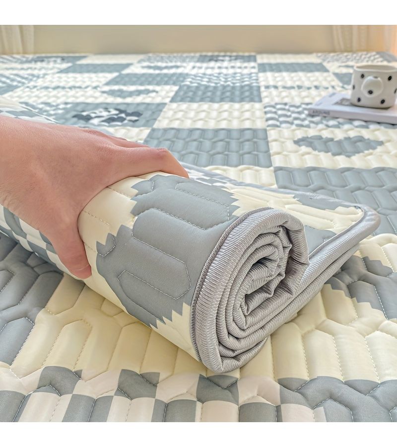 1pc Ice Cube Panda Comfortable Cool Latex Mat Soft Cartoon Print Foldable Breathable Summer Bedding Home Decor Mattress Pad 78.74 by 86.61 Inches - Image 4
