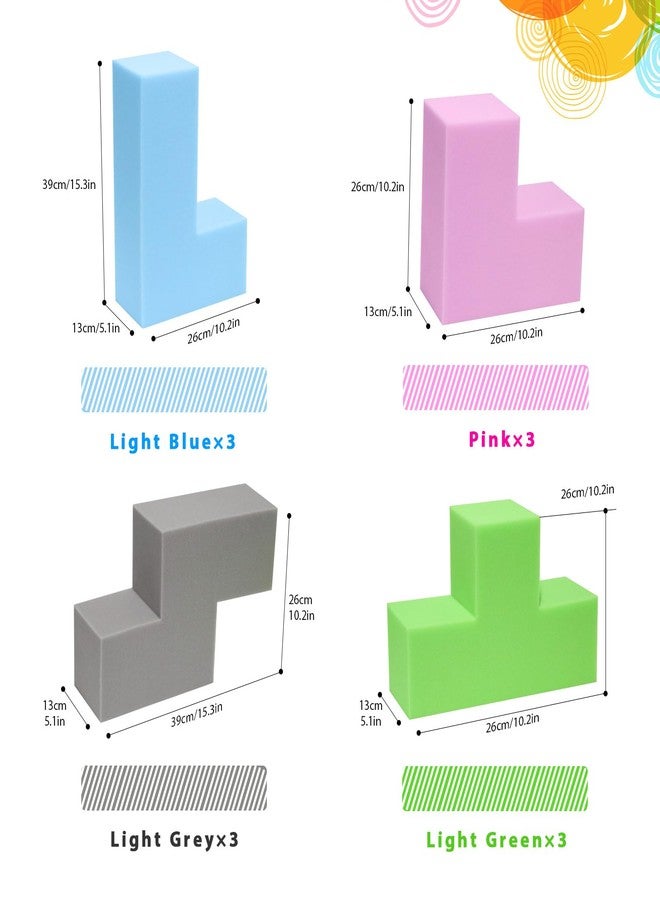 UHAPPYEE Geometric Shaped Foam Pit Cubes - Soft Foam Building Blocks for Kids, Colorful Stacking Toys, Safe Durable Indoor/Outdoor Play, Classic Geometric-shaped Design for Early Childhood Development - Image 2