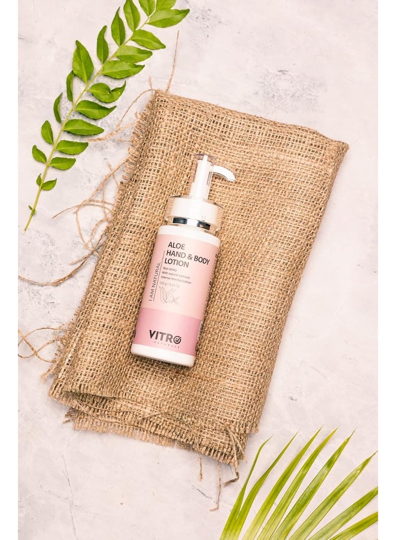VITRO Hand & Body Lotion 150ml | Intensive Moisture & Hydration | Aloe Vera & Wheat Germ Extract | Non-Greasy - Image 2