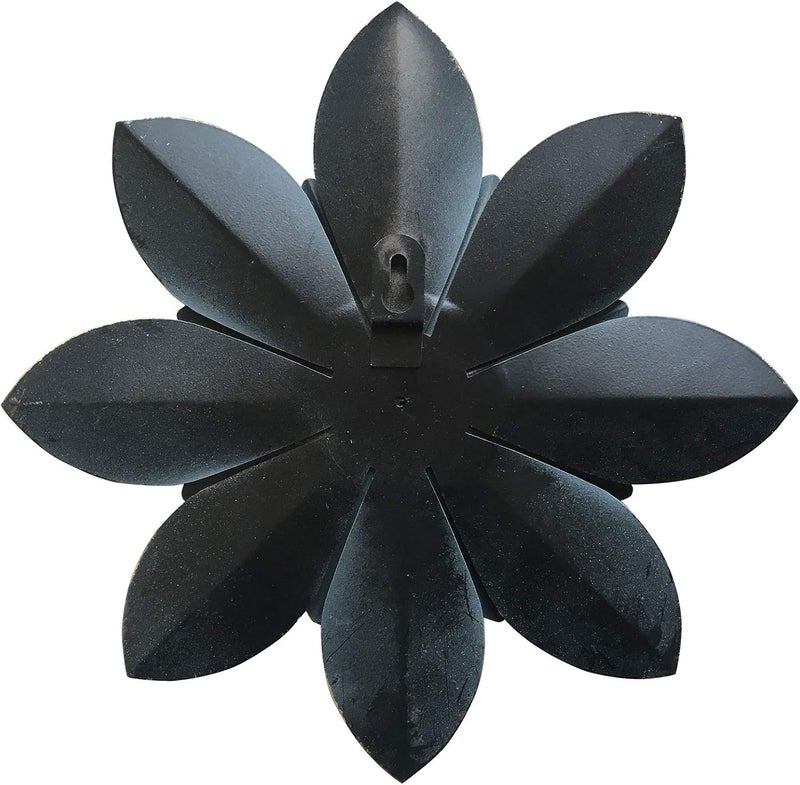 Picfarce Ocean Blue Metal Flower Wall Art Decor, 9.5“ Rustic Modern Floral Sculpture, Distressed Hanging Home Decoration Accent Artworks for Indoor Bedroom Living Room Office Outdoor Garden Patio - Image 5