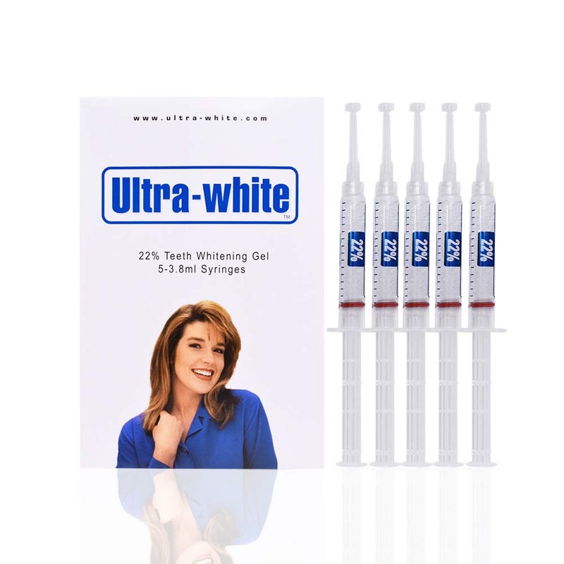 Ultra White جل تبييض الأسنان الأبيض الفائق 22% - 5 أنابيب كبيرة 3.8 مل من الجل للحصول على ابتسامة بيضاء جميلة - Image 1