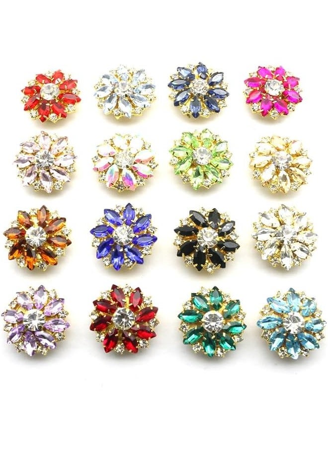 Generic - Rhinestone on Covers, on Covers for Women Blouses, Detachable Shirt on Clips ons Jewelry, Crystal Fancy ons for Clothing Decorative ons for Crafting, DIY (18PCS) Q - Image 1