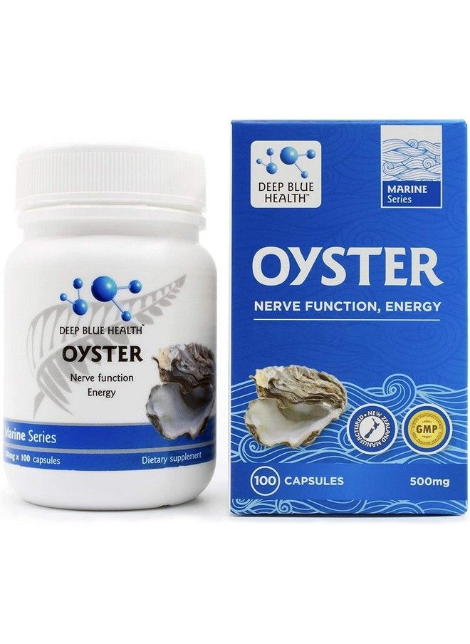 Deep Blue Health - New Zealand Oyster Extract Powder 500Mg X 100 Capsules Zinc Supplement Pills For Men And Women Supports Immune Health Energy And Nerve Function W/ Green Lipped Mussel - Image 1