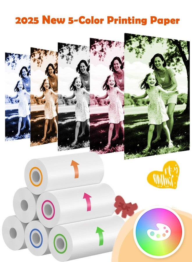 orantronx 6 Rolls Color Instant Print Paper – Thermal Refill Paper for Kids’ Cameras – HD Quality, BPA-Free, Easy to Use - Image 2