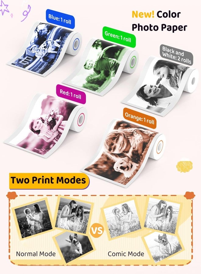 orantronx 6 Rolls Color Instant Print Paper – Thermal Refill Paper for Kids’ Cameras – HD Quality, BPA-Free, Easy to Use - Image 3