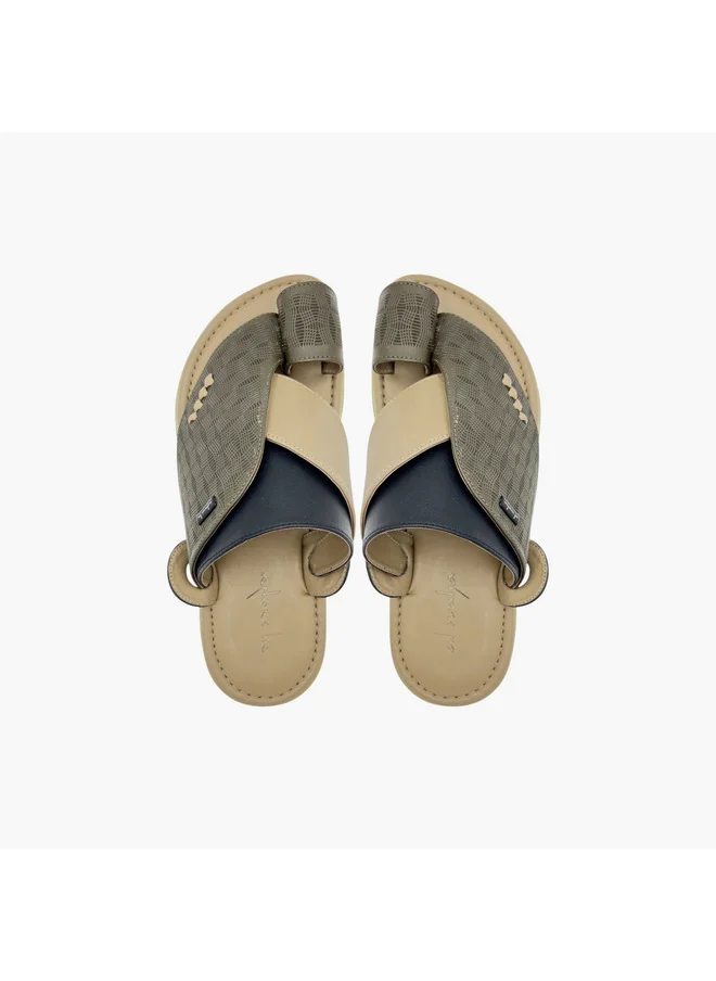 الواحة Men's Panelled Slip-On Arabic Sandals