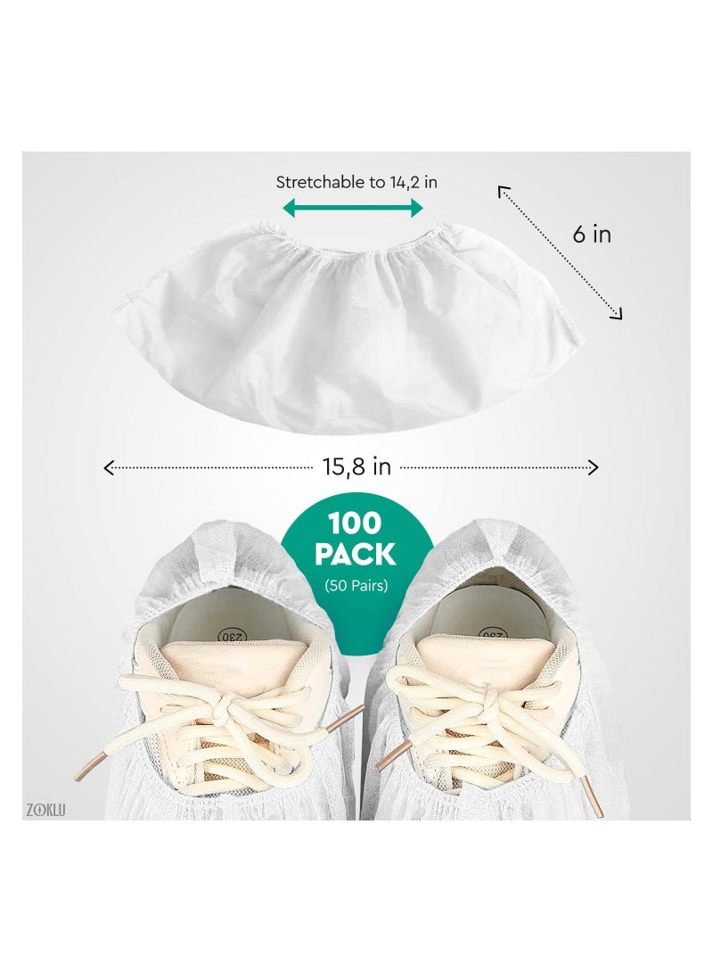Disposable Rain Shoe Covers,50 Pairs of Shoe Protectors for Rainy Days, Sneaker Bottom Protection One Size Fits All Non-Slip Shoe Covers for Walking Boot Protection, for Household and Kids - Image 2