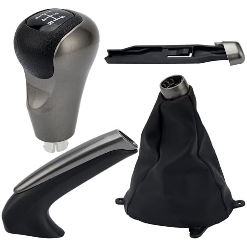 X4XZ 54102SNAA01 54102SNAA02 5 Speed Gear Shift Knob with Leather Boot for 20062011 Honda Civic Replace 54102SNAA01 54102SNAA02 Pack of 3 - Image 1