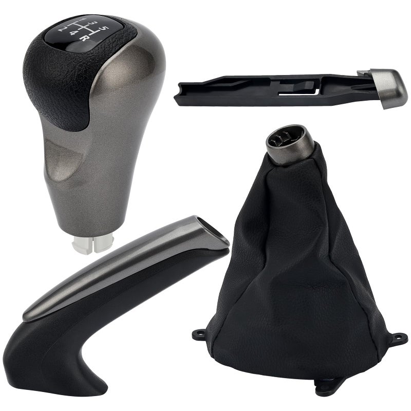 X4XZ 54102SNAA01 54102SNAA02 5 Speed Gear Shift Knob with Leather Boot for 20062011 Honda Civic Replace 54102SNAA01 54102SNAA02 Pack of 3 - Image 2