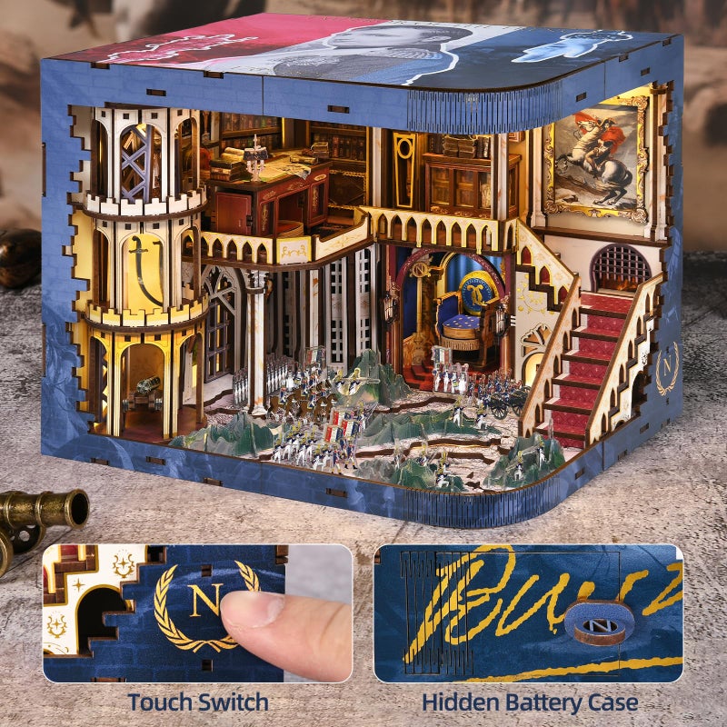 MiniCity Magic Book Nook Building Set with Lights, DIY Booknook Building Model Kit for Home Bookshelf Decor, Miniature House Building for Adults Teens (NapolÃ©on) - Image 5