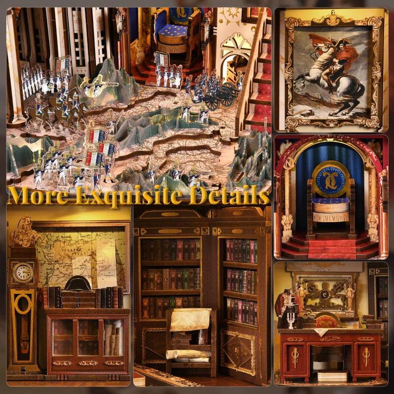 MiniCity Magic Book Nook Building Set with Lights, DIY Booknook Building Model Kit for Home Bookshelf Decor, Miniature House Building for Adults Teens (NapolÃ©on) - Image 3