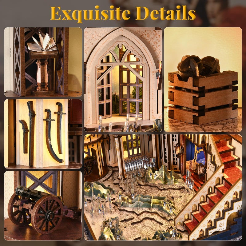MiniCity Magic Book Nook Building Set with Lights, DIY Booknook Building Model Kit for Home Bookshelf Decor, Miniature House Building for Adults Teens (NapolÃ©on) - Image 4