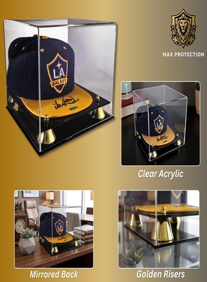 Max Protection Baseball Hat Display Case with 3/16" UV Protected Acrylic - Premium Cap Display with Mirrored Back for Collectors - Dustproof Baseball Cap Storage - Image 2