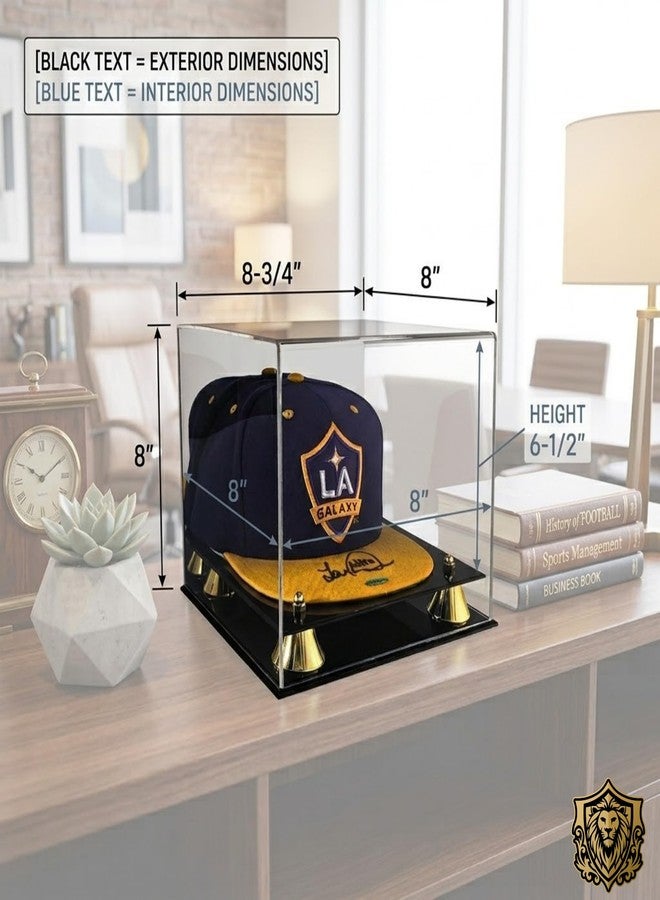 Max Protection Baseball Hat Display Case with 3/16" UV Protected Acrylic - Premium Cap Display with Mirrored Back for Collectors - Dustproof Baseball Cap Storage - Image 3