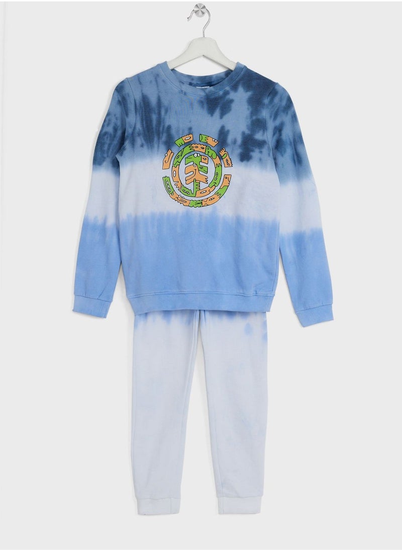 Pinata - Boys Tie Dye Printed Sweatshirt And Jogger Set - Image 1