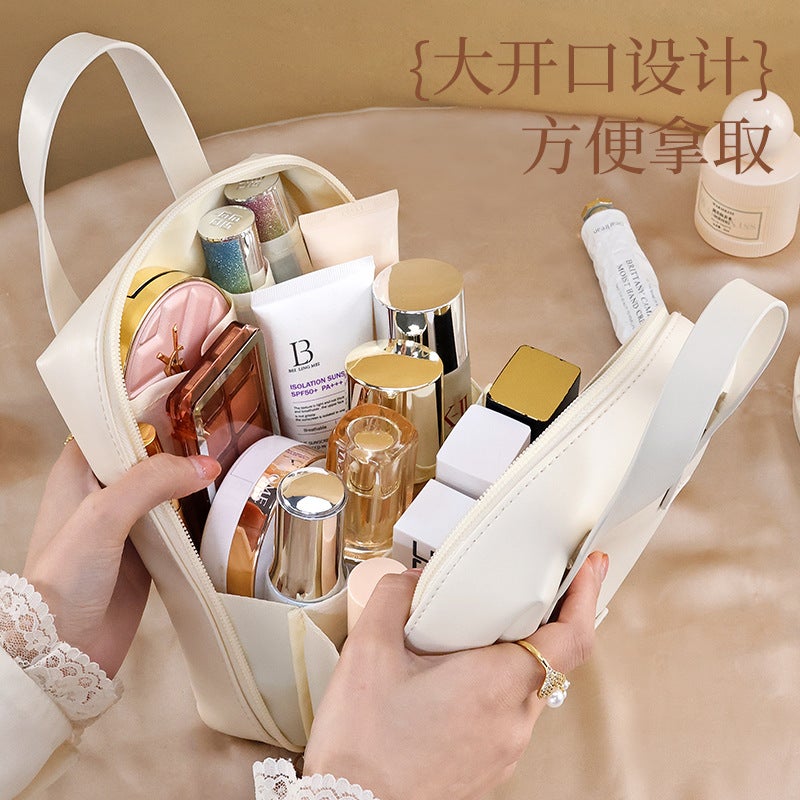 PU Handbag Cosmetic Toiletry Bag Large Capacity Travel Portable - Image 4