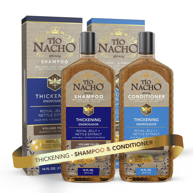 Tio Nacho Thickening Shampoo & Conditioner Set for Thinning Hair â€“ Hair Loss Shampoo for Men & Women + Thickening Conditioner with Natural Extracts to Volumize Hair â€“ Paraben Free, 14 fl oz Each - Image 1