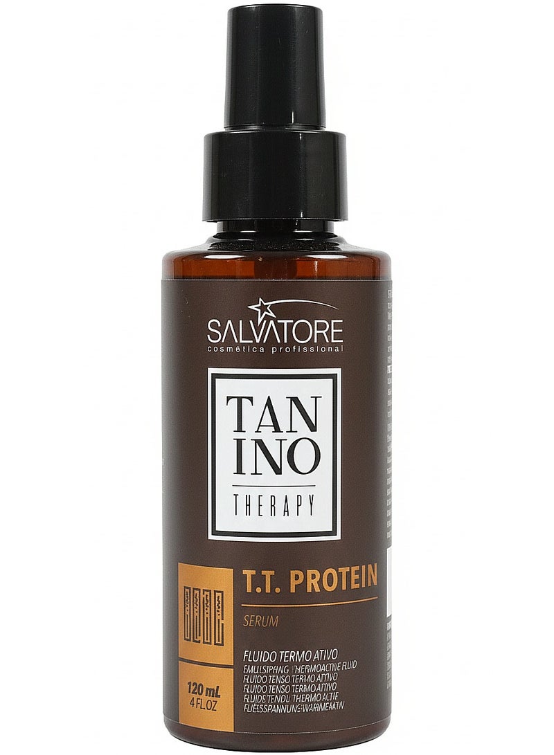 سيروم الشعر بروتين تي تي تانينو ,غني بالفيتمينات ,يعمل كسائل حراري فعال لتوفير الحماية من أشعة الشمس الزائدة والحرارة الناتجة من أدوات التصفيف, 120 مل .