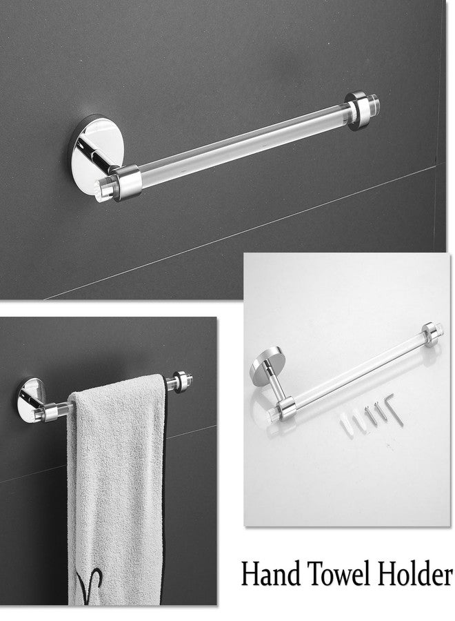 SHUNLI Acrylic Bathroom Hardware Accessories Set - Chrome Hand Towel Holder Toilet Paper Holder Towel Hook - Wall Mounted Bath Towel Bar Set 3 Pieces SHUNLI - Image 2