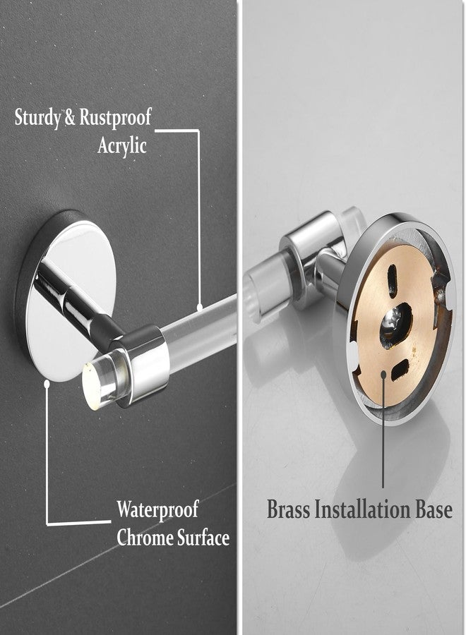 SHUNLI Acrylic Bathroom Hardware Accessories Set - Chrome Hand Towel Holder Toilet Paper Holder Towel Hook - Wall Mounted Bath Towel Bar Set 3 Pieces SHUNLI - Image 5