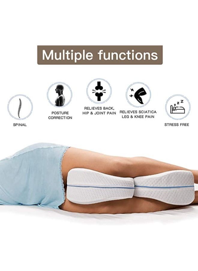 Leg Pillow Soft Memory Foam Pillow for Legs Help Correct Position to Sleep Against Back Pain and Posture Problems  - Image 4