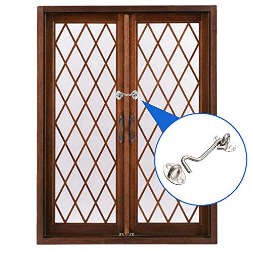 BTMB Cabin Hook Eye Latch Stainless Steel Privacy Hardware Hook Gate Door Swivel Window with Mounting Screws,Pack of 4 (3 Inch) - Image 5