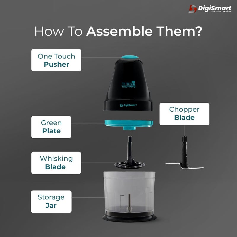 DigiSmart 400 watts Genius 100 Copper Motor Electric Chopper come With 1 Year Warranty Blue Black - Image 5