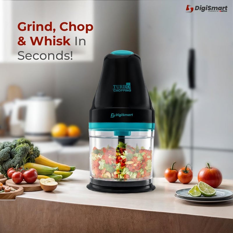 DigiSmart 400 watts Genius 100 Copper Motor Electric Chopper come With 1 Year Warranty Blue Black - Image 3