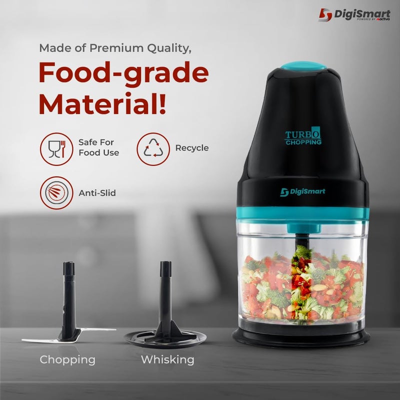 DigiSmart 400 watts Genius 100 Copper Motor Electric Chopper come With 1 Year Warranty Blue Black - Image 2