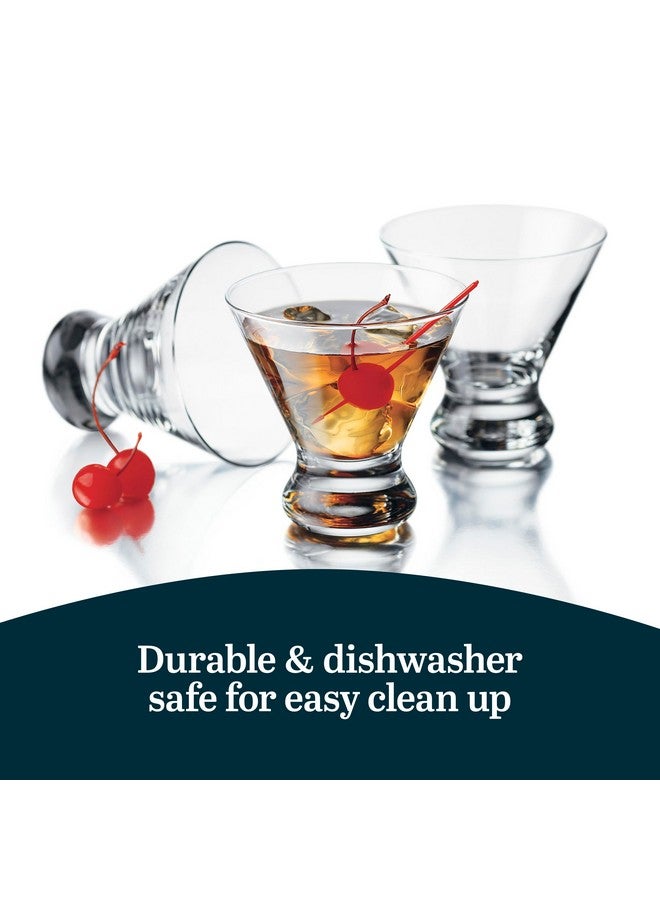 Libbey Cosmopolitan Stemless Martini Glasses, 8.25 Oz Dishwasher Safe Martini Glasses Set of 4, Cocktail Glasses Set for Wedding Registries and More - Image 4