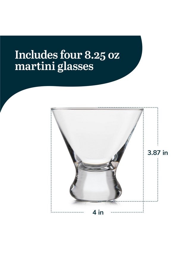 Libbey Cosmopolitan Stemless Martini Glasses, 8.25 Oz Dishwasher Safe Martini Glasses Set of 4, Cocktail Glasses Set for Wedding Registries and More - Image 2