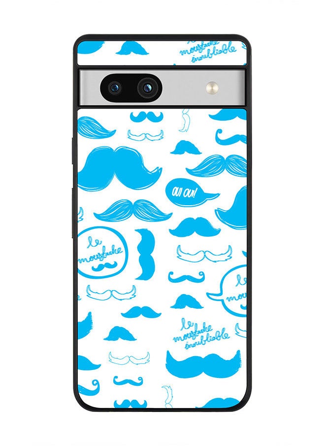Stylizedd - Rugged Black edge case for Google Pixel 7a 5G Slim fit Soft Case Flexible Rubber Edges Anti Drop TPU Gel Thin Cover -  Le Moustache - Image 1