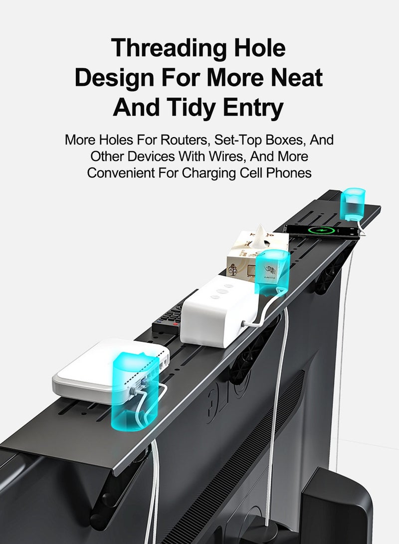 Fh TV Top Shelf,TV Screen Top Storage Stand,Top Mounting Bracket with 60cm Platform for Speakers, Router, Sound Bars  - Image 3