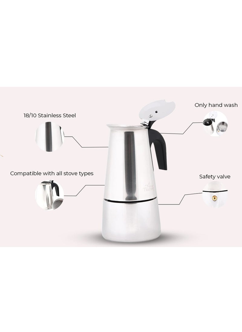 Any Morning - Stainless Steel Stove Top Espresso Maker 200ML - Image 1