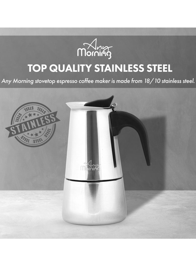 Any Morning - Stainless Steel Stove Top Espresso Maker 200ML - Image 1