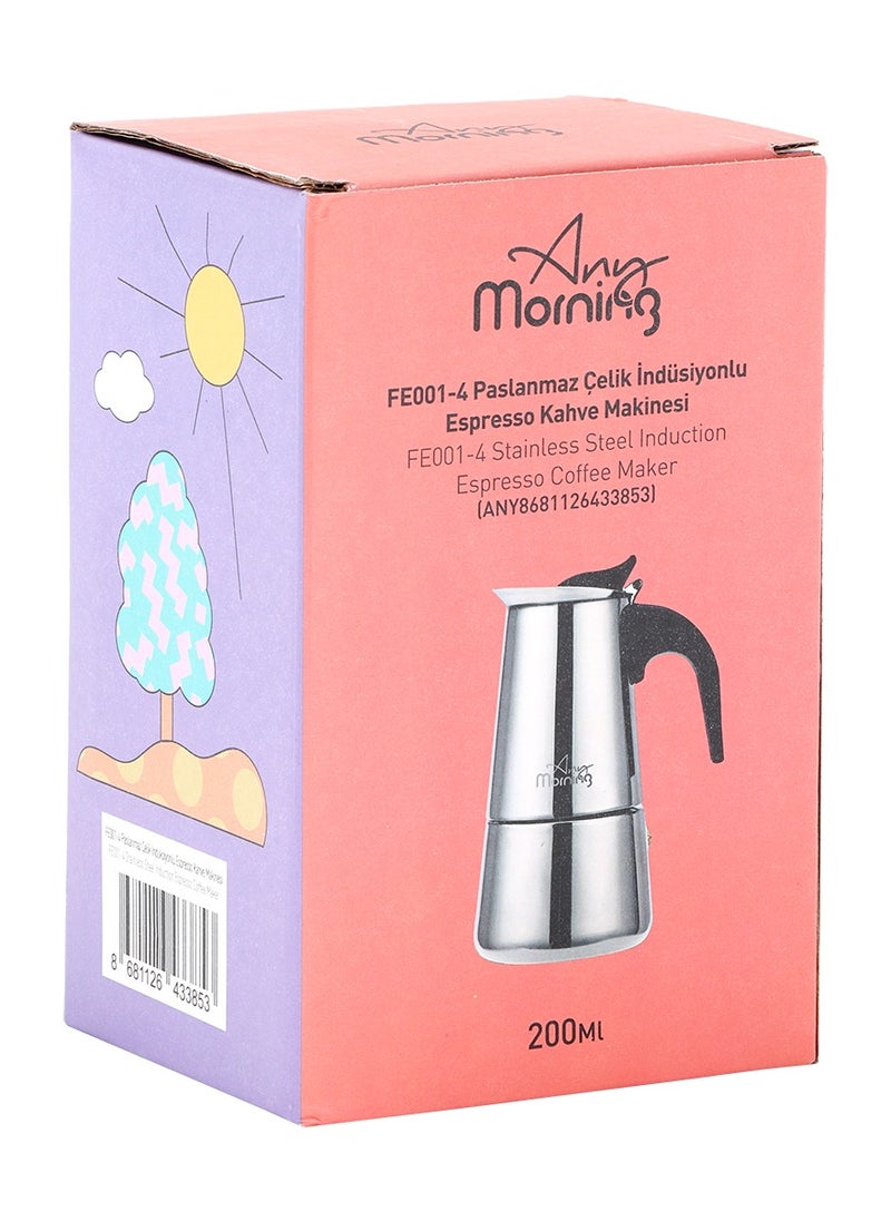 Any Morning - Stainless Steel Stove Top Espresso Maker 200ML - Image 1