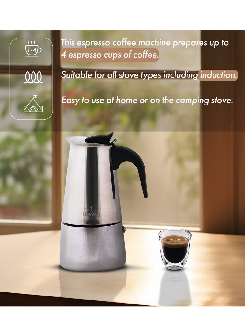 Any Morning - Stainless Steel Stove Top Espresso Maker 200ML - Image 1