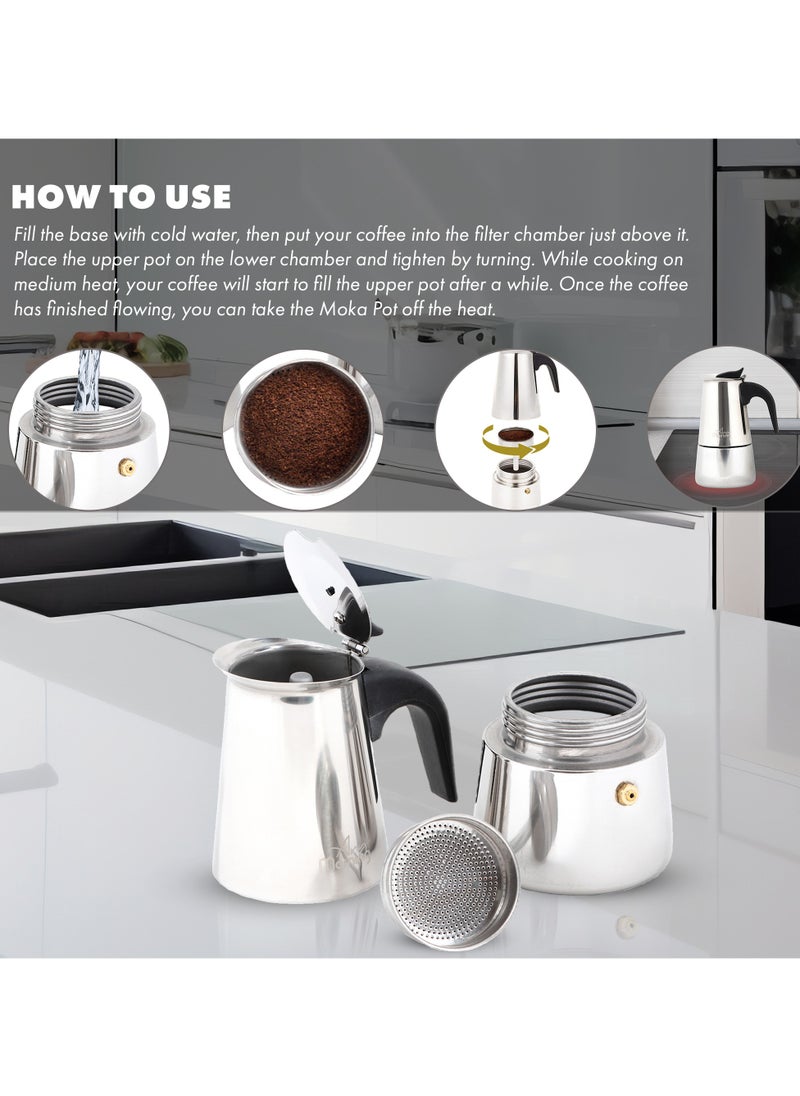 Any Morning - Stainless Steel Stove Top Espresso Maker 200ML - Image 1