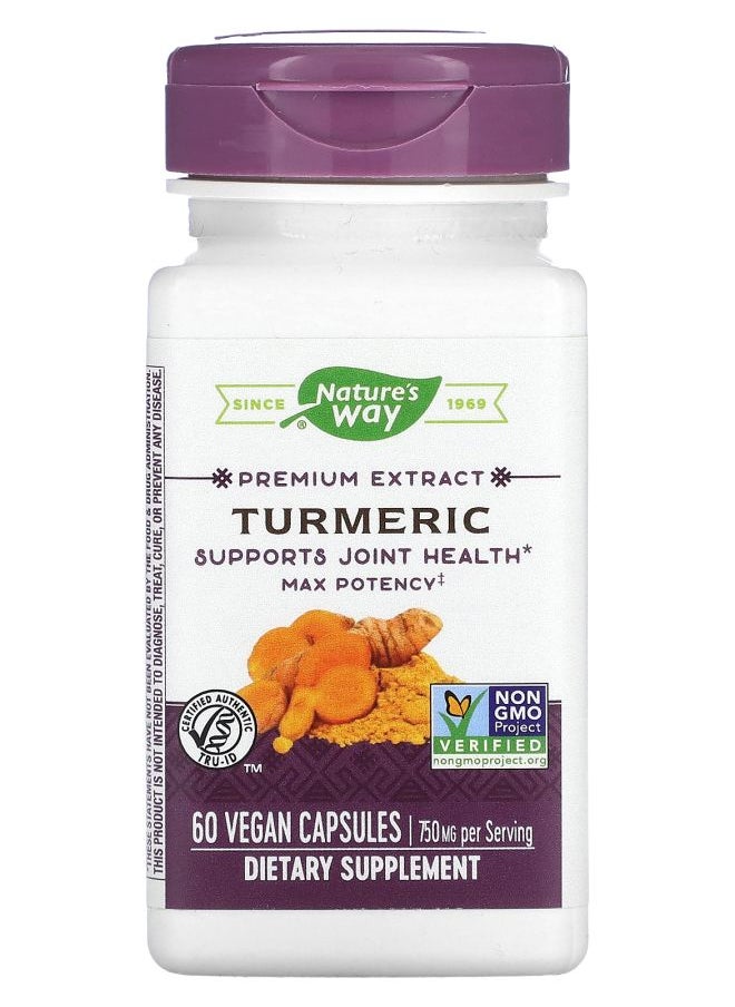 Nature's Premium Extract Turmeric 750 mg 60 Vegan Capsules 