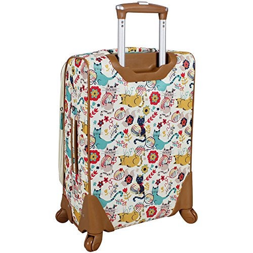 Lily Bloom Design Pattern Carry On Luggage with Spinner Wheels Expandable 20 Inch Suitcase (Furry Friends) - Image 4