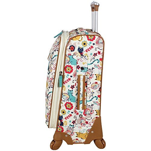 Lily Bloom Design Pattern Carry On Luggage with Spinner Wheels Expandable 20 Inch Suitcase (Furry Friends) - Image 3